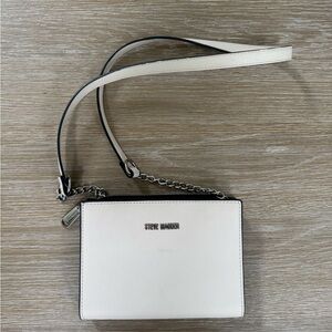 Steve Madden women’s beige & black crossbody purse handbag